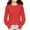 Red, variant on Girls' Ribbed Long Sleeve Top Crew Neck Solid Casual Pullover Comfortable Fitted Blouse for Daily Wear & Layering (5-14 Years)