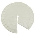 thumbnail image 4 of SARO 664.W56R 56 in. Round Noel Blanc Faux Fur Design White Holiday Christmas Tree Skirt - White, 4 of 4