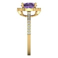 thumbnail image 3 of Halo Engagement Ring for Women - 1.8ct Simulated Alexandrite in 18K Yellow Gold Promise Ring, 3 of 6