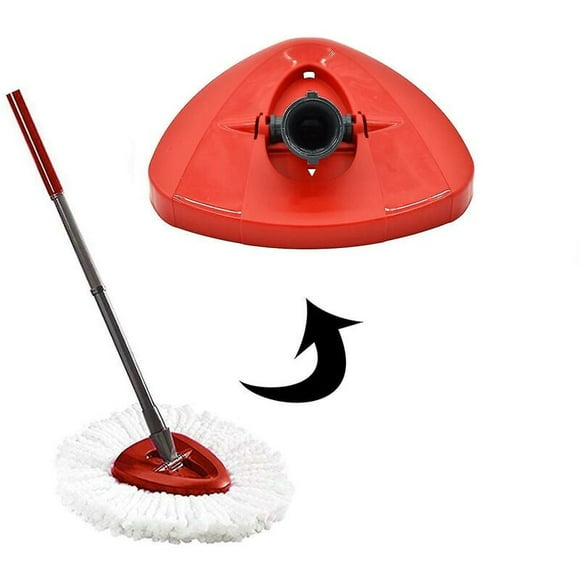 Microfiber Mop For Deep Cleaning, Triangle Spin Mop Replacement Head, Easy Installation Compatible With Vileda Easywring Cedar Mop, Machine Washable, Multipurpose Red Mop (16.5 X