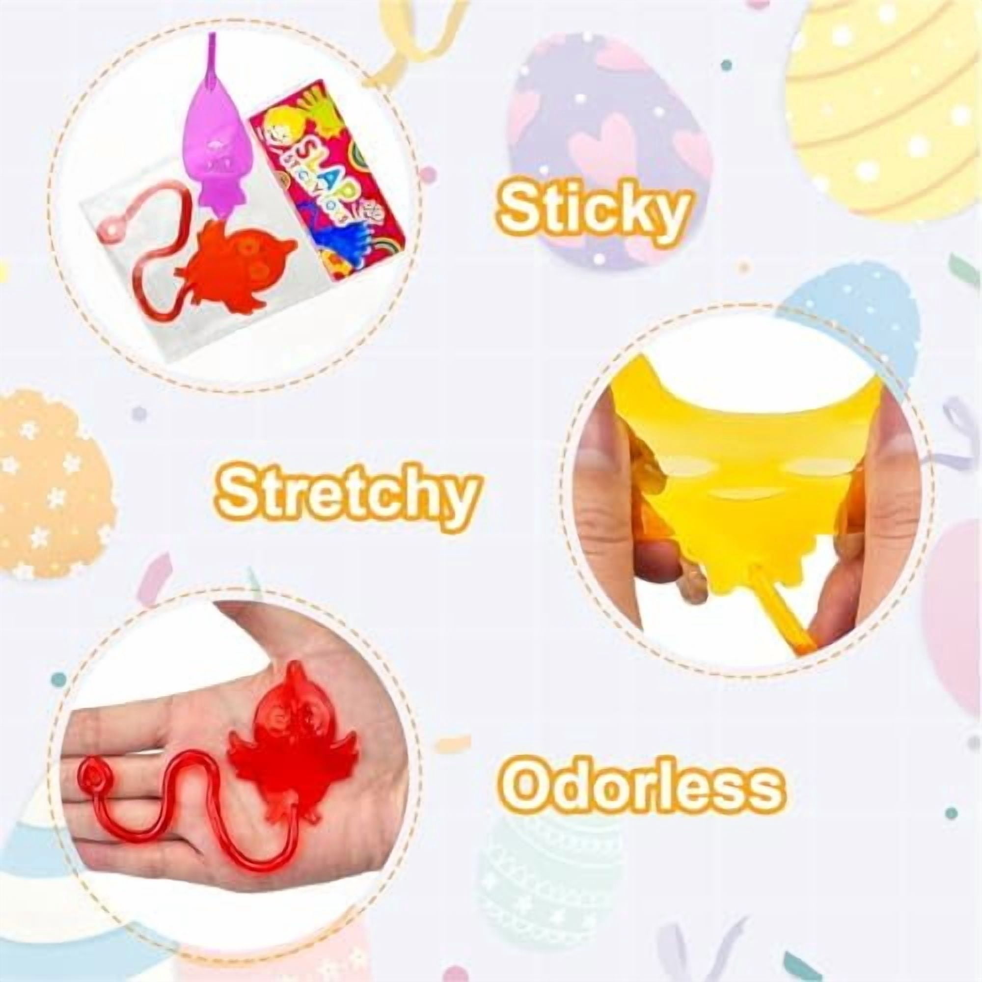 Bulk Easter Party Favors Goodie Bags Stuffers for Kids,200 Pack Sticky Hands Toys Gifts Bulk for Toddler Easter Basket,Non Candy Easter Egg Gift Bag Pinata Fillers