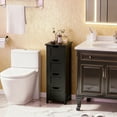 thumbnail image 3 of SuperDeal Bathroom Floor Cabinet Wood Free Standing Storage Organizer with 4 Drawers Black, 3 of 10