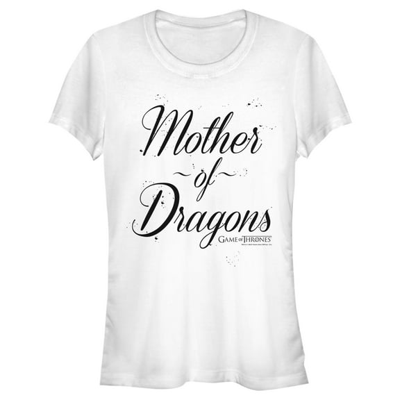 Junior's Game of Thrones Mother of Dragons  Graphic Tee White X Large