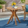 thumbnail image 2 of GDF Studio Brigitte Outdoor Acacia Wood Circular Bistro Table, Teak, 2 of 13