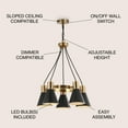 thumbnail image 3 of JONATHAN Y Apollo 22" 5-Light Metal LED Pendant, Black/Brass Gold, 3 of 9