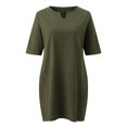 thumbnail image 2 of Gibobby Playera&nbsp;Moda Tops Camiseta para mujerSolid DailyLoose Fashion Top（Verdinegro， XXL), 2 of 5