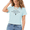 1-Blue, variant on Women's Simple Serif Lettering Cross His Timing Not Mine Bible Verse Christian Graphic Cropped Short Sleeve T-shirt Regular Fit Playful Believer Street Daily Outfit