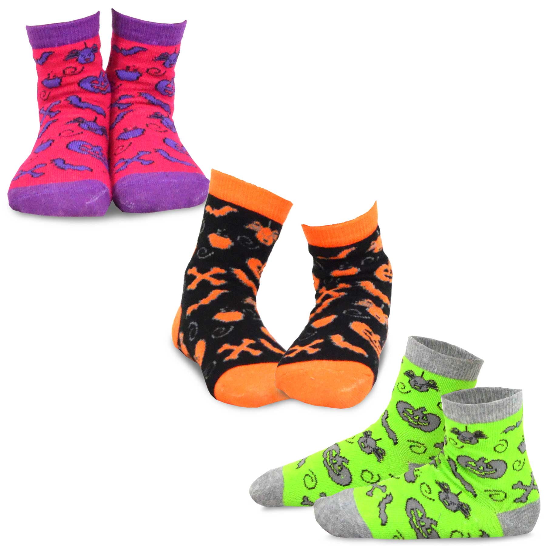 TeeHee Socks TeeHee Halloween Kids Cotton Fun Crew Socks 3Pair Pack