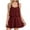 Wine, variant on FAIWAD Women's Summer Rompers Straps Zipper Flowy Loose Short Jumpsuit Beach Vacation Outfits