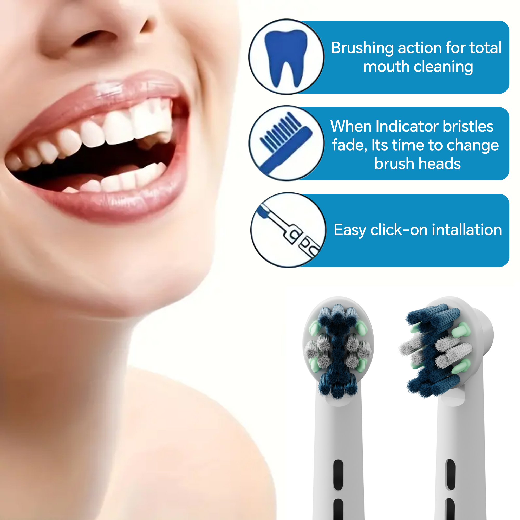 Oral-B Cross Action Replacement Toothbrush Heads Pack Of 8