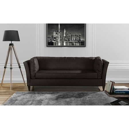 Style Living Room - Modern Club Style Bonded Leather Living Room Sofa (Brown)