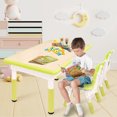thumbnail image 6 of Kidsbuddy Kids Table and 4 Chairs Set Height Adjustable Toddler Play Activity Table Set with Graffiti Tabletop Children Activity Table for Reading, Drawing, Eating(Fruit Green), 6 of 7
