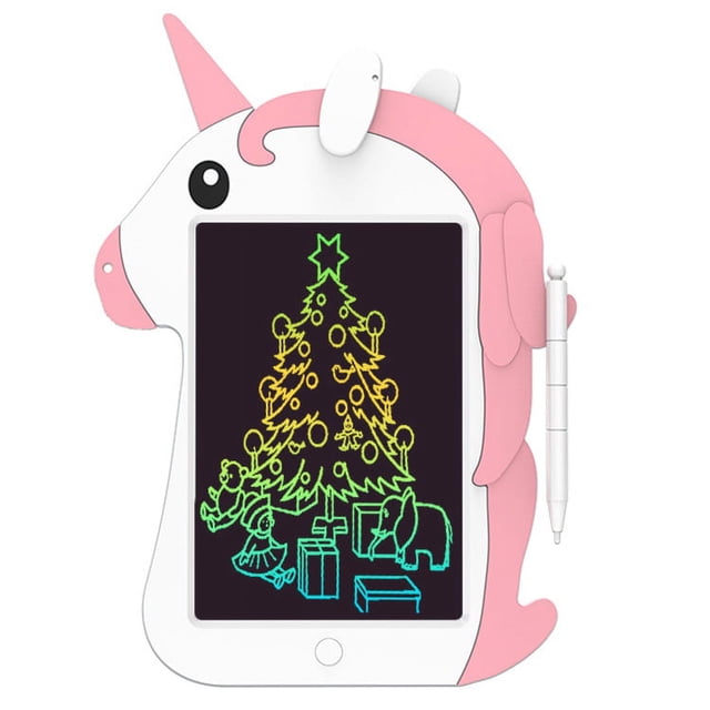 ZHAOCHENG Tablero de escritura LCD con tableta Unicornio para niños, tablero de dibujo colorido borrable de 8,5 pulgadas con bolígrafo, pantalla LCD para pintar, juguete educativo, regalo para niños y