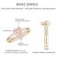 thumbnail image 6 of Rosec Jewels Lab Grown Pink Diamond Wedding Ring Set - Fancy Pink Color- E-VS1 Quality - IGI Certified Heart Engagement Ring with Enhancer - Gift For Women, 10K Yellow Gold, US 10.00, 6 of 9