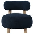 thumbnail image 4 of Newboti Furniture Modern 1pc Boucle Blue Fabric Upholstered Barrel Back Accent Chair Armchair Round Seat Slim Barrel Backrest 85434, 4 of 11