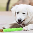 thumbnail image 3 of KMWGRE Indestructible Dog Bone Chew Toy for Teeth Cleaning Care Interactive Squeaky Chew Stick Brush Puppy Chewing Bone for Aggressive Chewers Green 23X4CM, 3 of 8