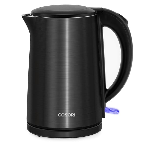 COSORI Hervidor eléctrico Cool-Touch de doble pared de acero inoxidable con aislamiento, apagado automático y protección contra ebullición en seco, hervidor de té duradero, caldera y calentador, 1,5 L COSORI NA