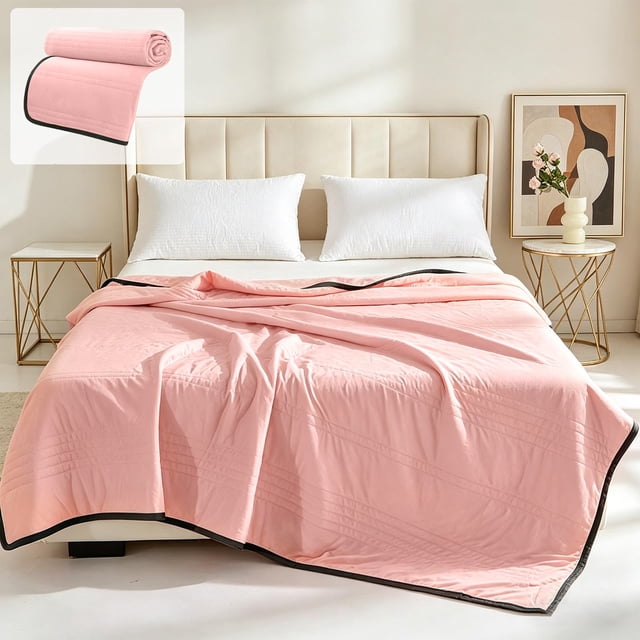 Summer Quilt Lightweight Breathable Blanket for Hot Weather, Soft Skin Friendly Washable Air Conditioning Quilt 59x78 Inch