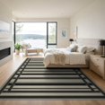 thumbnail image 3 of ODIKA 9'x12' Washable Area Rug Non-Slip, Chair-Friendly Farmhouse Horizontal Lines Doormat Varied Width Striped Border for Dining Room, Basement, Large Office, 3 of 7