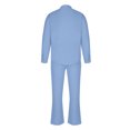 thumbnail image 4 of BiZtdJrK Linen Sets for Men 2 Piece Button Down Long Sleeve Shirts Matching Drawstring Waist Beach Pants Summer Vacation Outfits Sky Blue S, 4 of 9