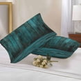 thumbnail image 2 of Waterproof Throw Pillow Covers Set of 2, 20x12 Inch Teal Board Decorative Pillowcases Outdoor Pillow Slip Cushion Covers Set for Couch Tent Vintage Chic Wooden Grain, 2 of 7