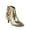Gold, variant on Women's Leather Block High Heels Western Pointed Booties Gold Silver Tassels Sequins Decorated Fashionable Boots with Side Zipper