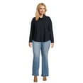 thumbnail image 2 of Terra & Sky Women's Plus Size Ruched Top with Long Sleeves, Sizes 0X-4X, 2 of 5
