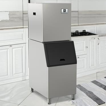 Dextrus Commercial Ice Maker Machine 550LBS/24H, with 300LBS Storage Bin,Stainless Steel Ice Machine with Ice Scoop & Ice Bucket