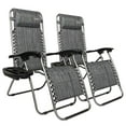 thumbnail image 3 of Zimtown 2PCS Outdoor Zero Gravity Folding Lounge Chair for Beach Patio Pool Yard Gray, 3 of 8