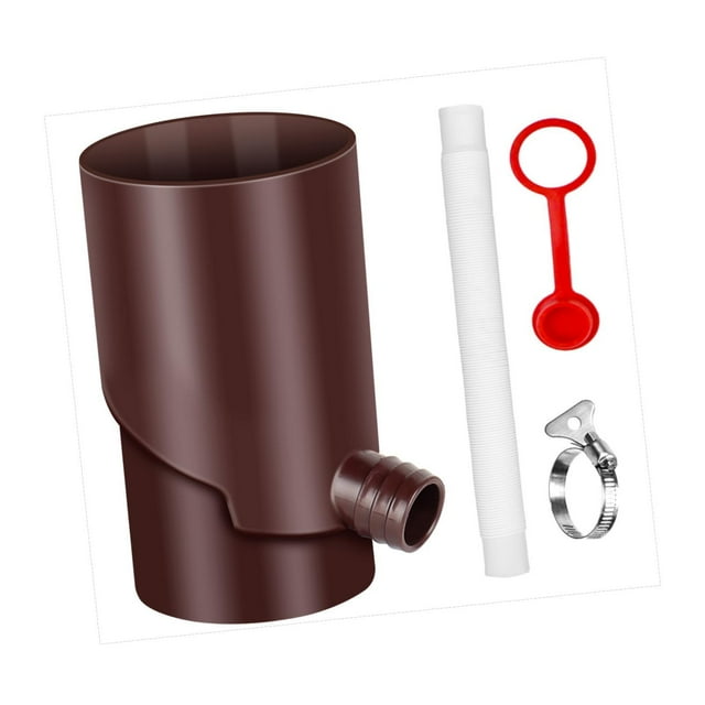 Desviador de bajante de recolección de ,Desviador de barril de lluvia Desviador de lluvia Desviador de agua para paisaje patio , MARRÓN, 8CM