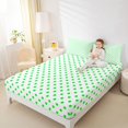 thumbnail image 4 of Feelyou White Green Abstract Queen Sheet Sets, Simple Polkadot Bed Set, 4 Pieces, 4 of 7