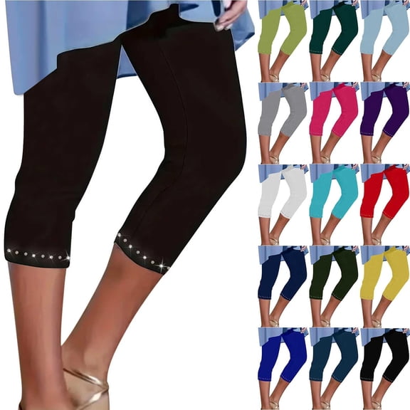 Women's Plus Size High Waist Cropped Leggings for Yoga and Gym Comfortable Workout Trousers for Summer