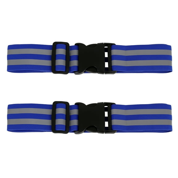Unique Bargains 2 Pcs Blue Reflective Belts for Waist High Visibility Night Safety Cycling Riding Reflector Tape