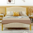 thumbnail image 3 of Costway Full Size Upholstered Bed Frame Mattress Foundation Platform Quilted Headboard, 3 of 10