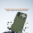 thumbnail image 3 of ELEHOLD for iPhone 16 Case,Built-in Card Holder Slide Len Cover Military Grade Drop Rugged Shockproof Protective Phone Case for iPhone 16,Green, 3 of 6