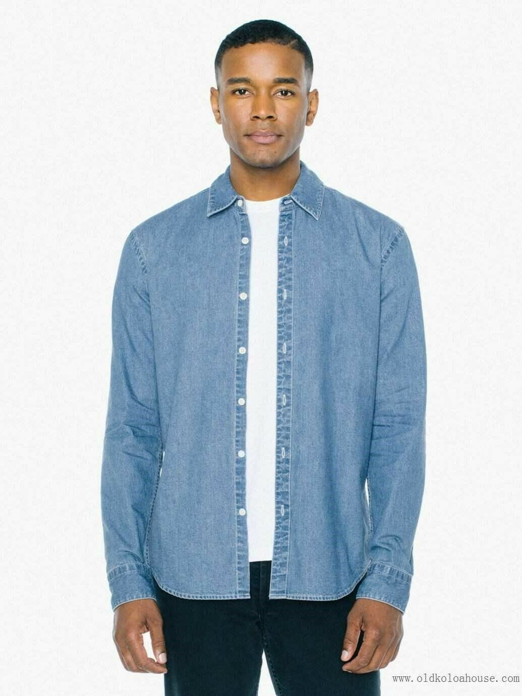 light denim long sleeve shirt