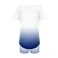 thumbnail image 7 of Summer Plus Size Two Piece Outfits for Women Fashion Casual Round-Neck Short Sleeve Two-Piece Comfortable Home Pajamas Sports Set, 7 of 7