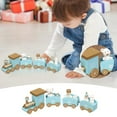 thumbnail image 1 of Christmas Wooden Mini Train Ornament Festive Holiday Adorable Tabletop Display Train For Home, 1 of 1