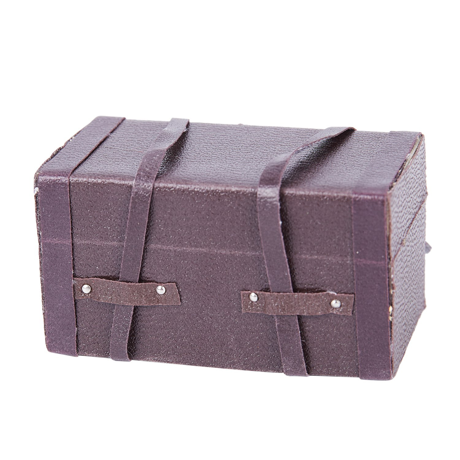 1:12 Dollhouse Miniature Vintage Leather Wood Suitcase Mini Luggage Box 