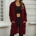 thumbnail image 2 of Resicozy Womens Long Tunic Hoodies Oversized Hooded Zip Up Solid Color Sweatshirt Casual Pullover Hoodies Cute Trendy Sweaters Wine L, 2 of 6