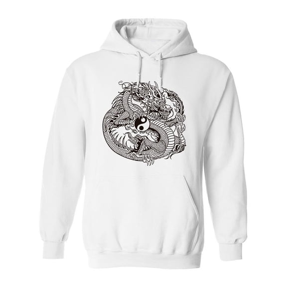 Chinese Dragon Yin Yang. Hoodie Men -Image by Shutterstock, Male x-Large