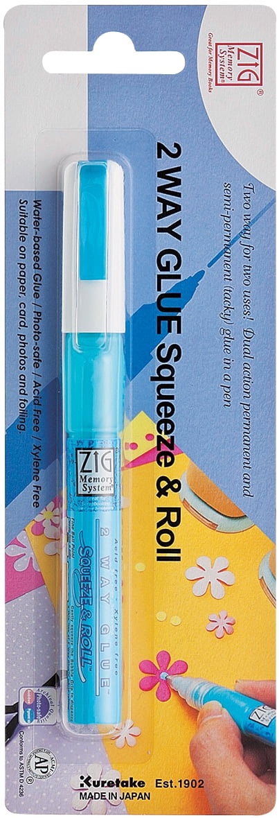 Zig 2-Way Glue Pen Carded Squeeze & Roll