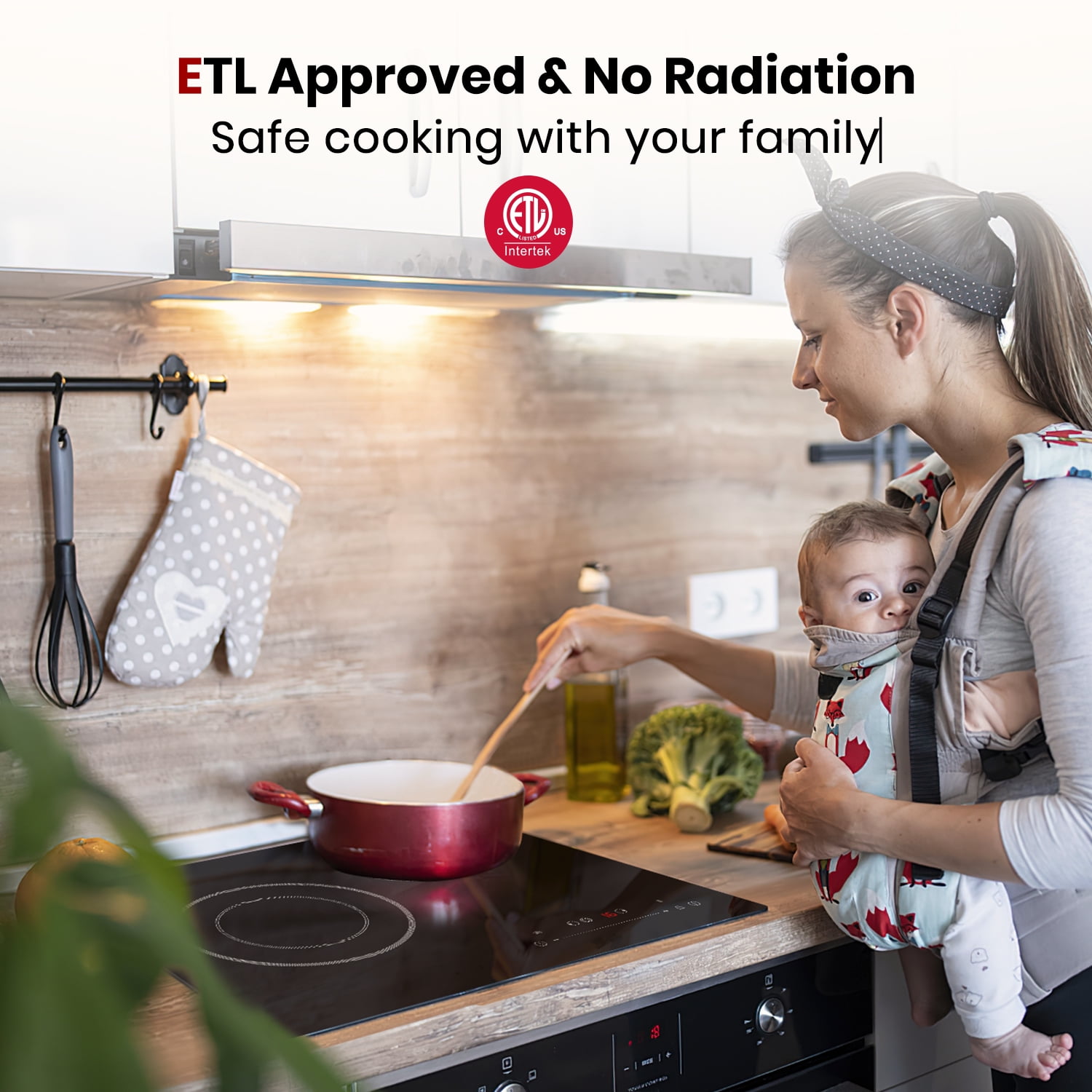 GASLAND 21 Inch 2 Burners Electric Cooktop, ETL Certificated, Built-in Radiant Ceramic Apartment Cooktop, 3700 W Electric Stove Top, 240 V