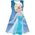thumbnail image 2 of 2023 nueva ropa de Elsa de Frozen de Disney para niños, falda bonita informal de verano, falda de cuello redondo, vestido de princesa Elsa de Frozen impreso 10T Gao Jinjia LED, 2 of 2