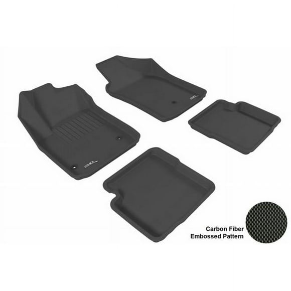 3D MAXpider L1FA00301509 FIAT 500 2012-2013 KAGU BLACK R1 R2 Floor Mat