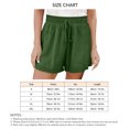 thumbnail image 5 of Pantalones cortos de pierna ancha para mujer, pantalones cortos de verano transpirables de Color puro con cintura alta elástica con cordón, 5 of 5