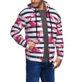 thumbnail image 2 of Naloa Dark Blue Stripes and Flamingos Men’s Hoodies, Zip up Hoodie, Sweatshirts,Hoodies for Men Sizes S-3XL-3X-Large, 2 of 5
