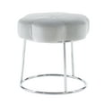 thumbnail image 6 of Linon Coston Backless Velvet Vanity Stool, Chrome/Gray, 6 of 15