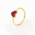 thumbnail image 3 of Aspire Jewels-Women’s Red Enamel Heart Ring – 14K Yellow Gold Plated – Dainty Promise / Stackable Band – US Sizes 5–10, 3 of 5