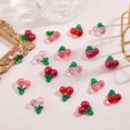 thumbnail image 4 of 56 colgantes de frutas en resina 3D con forma de cereza dulce, 4 colores, colgantes para llavero, rosa puro y rojo., 4 of 7